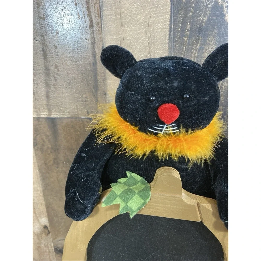 Decorative Rusitc Chalkboard Pumpkin Fall Sign Autumn‎ Decor Sitting Cat Spooky